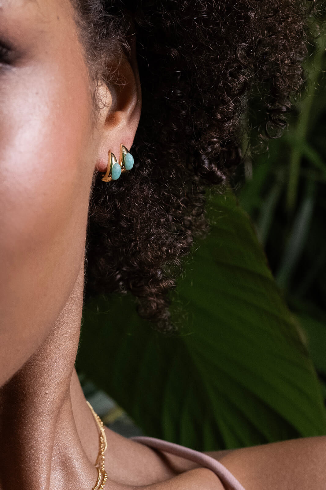 Mimi Studs Gold Amazonite – Sarah Mulder Jewelry