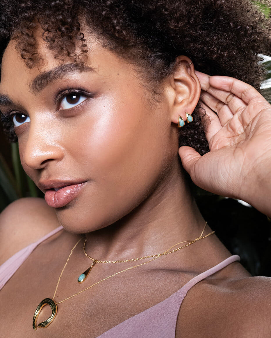 Mimi Studs Gold Amazonite – Sarah Mulder Jewelry