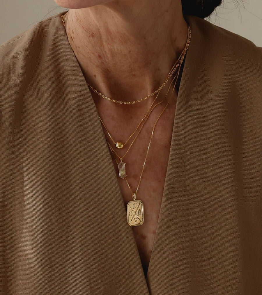 Lang Necklace Rutile Quartz Rhodium