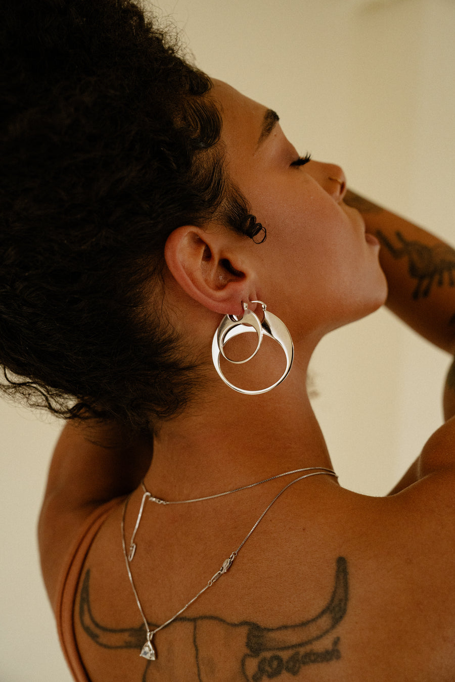 Solange Earrings Large Rhodium