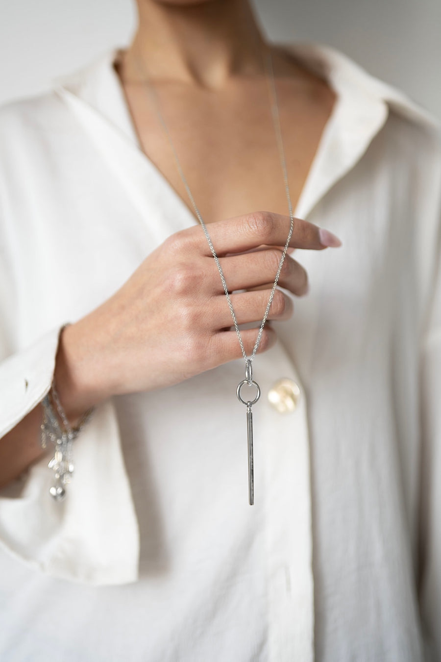 Jax Necklace Rhodium