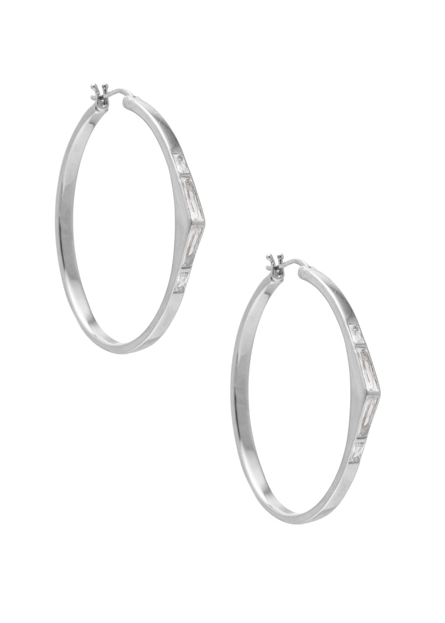 Golden Hour Hoops Rhodium
