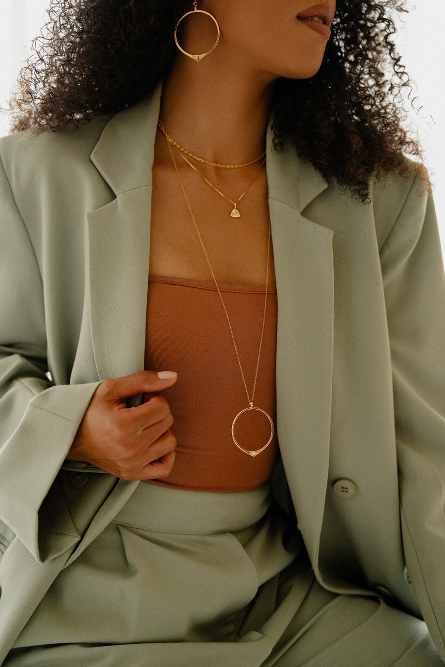 Staff Party Necklace Rhodium
