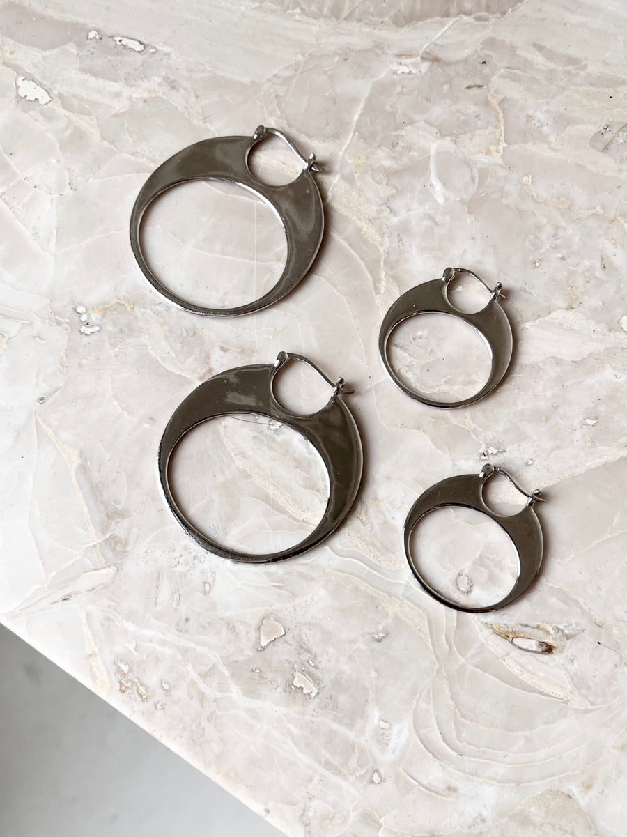 Large Solange Earrings Rhodium