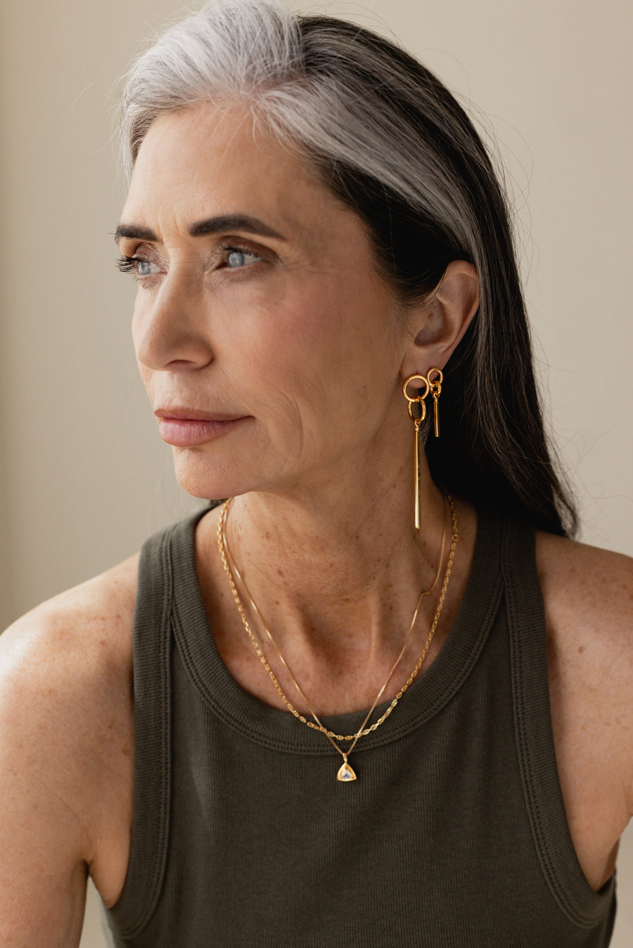 Trillion Necklace Rhodium