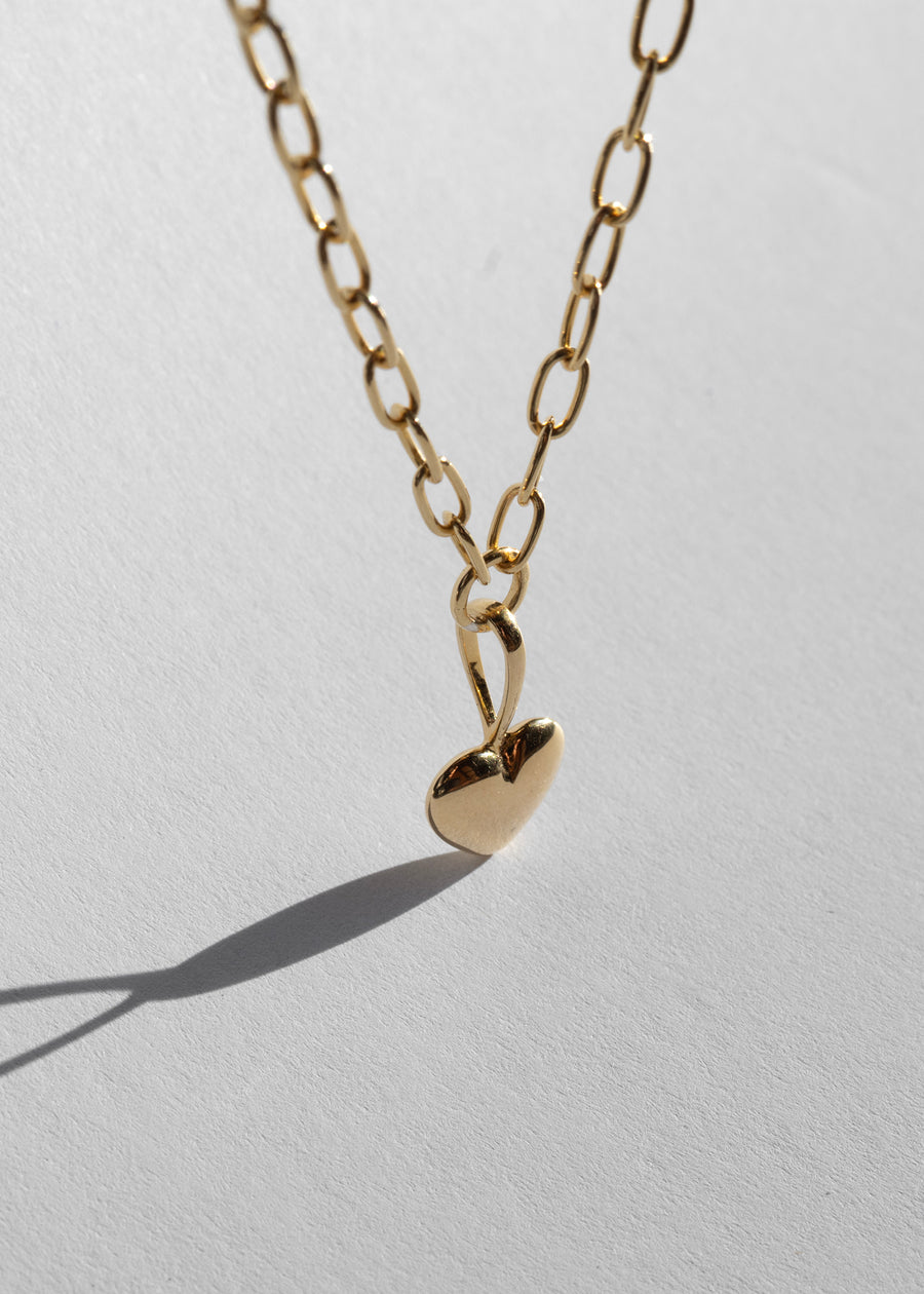 Puffy Heart Necklace Gold