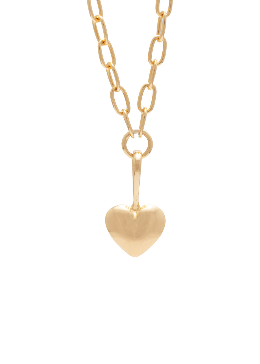 Puffy Heart Necklace Gold