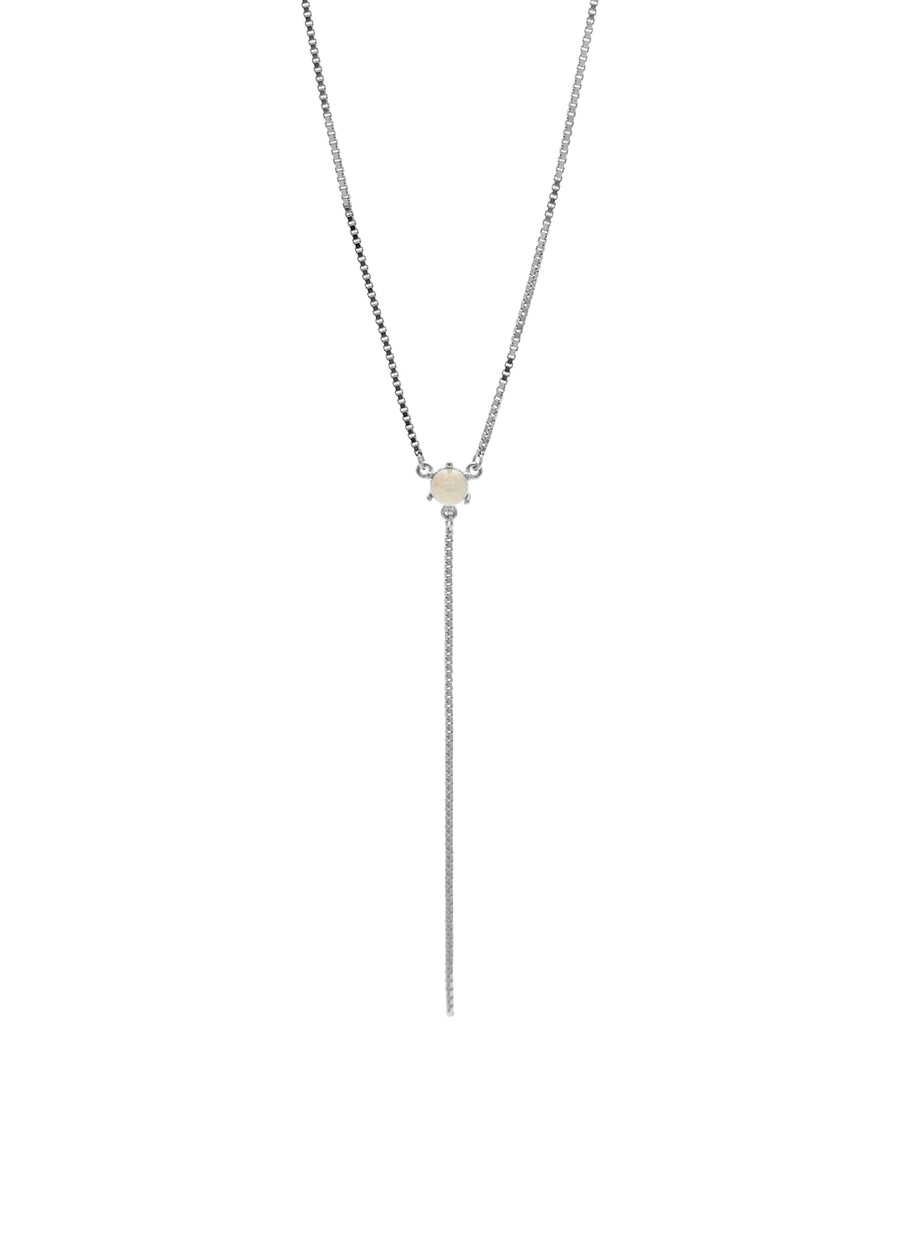 Long necklace with a star-shaped pendant on a white background