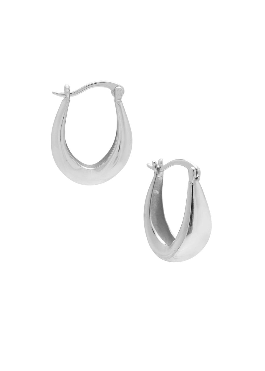 a pair of silver teardrop earrings