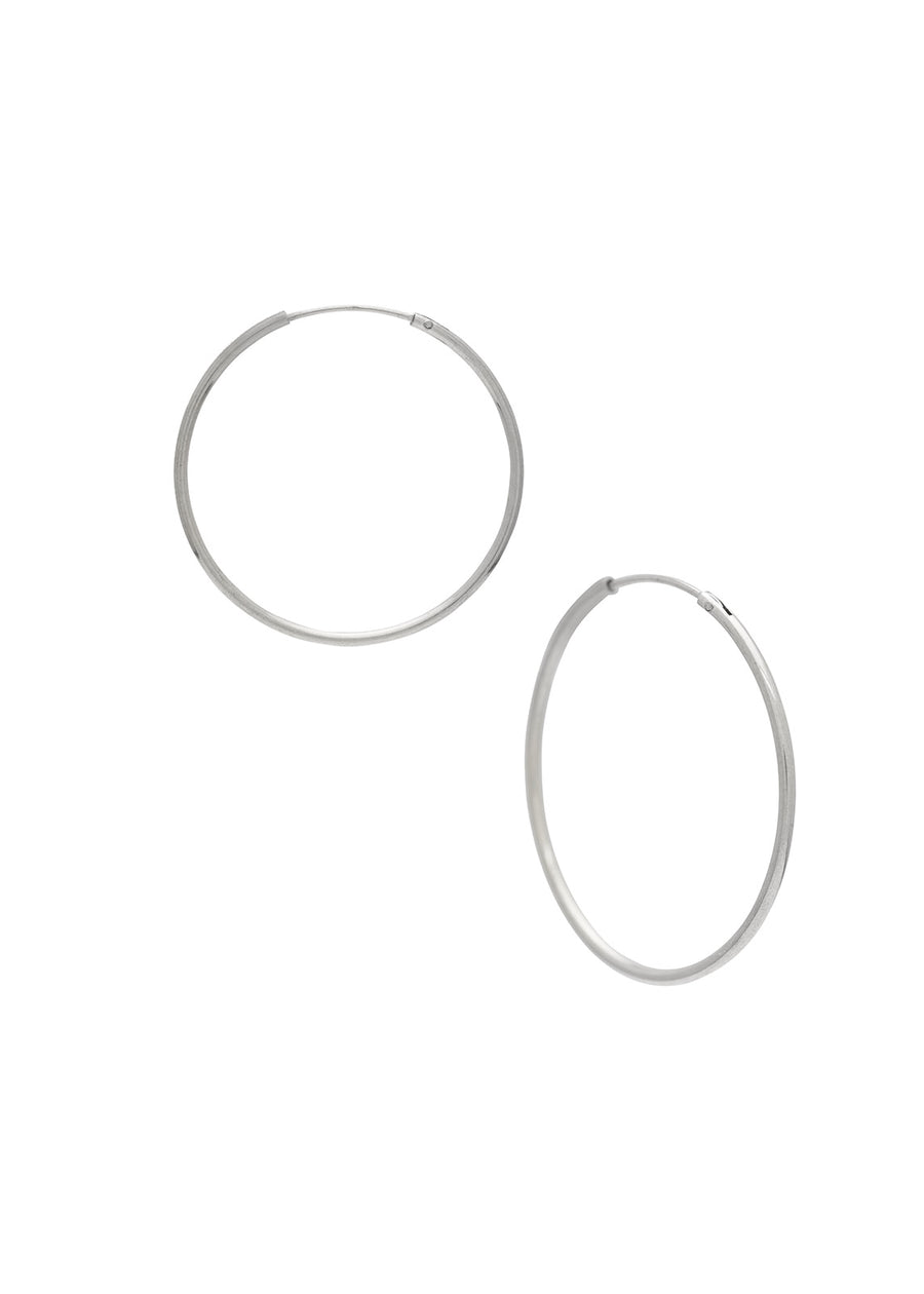 30mm silver skinny hoops