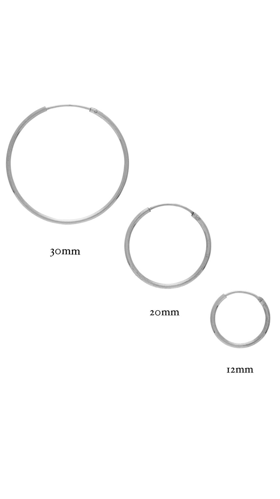 a chart of 3 sizes of hoops