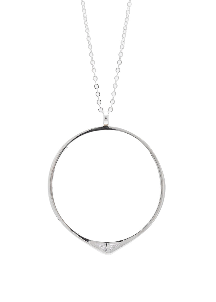 Staff Party Necklace Rhodium