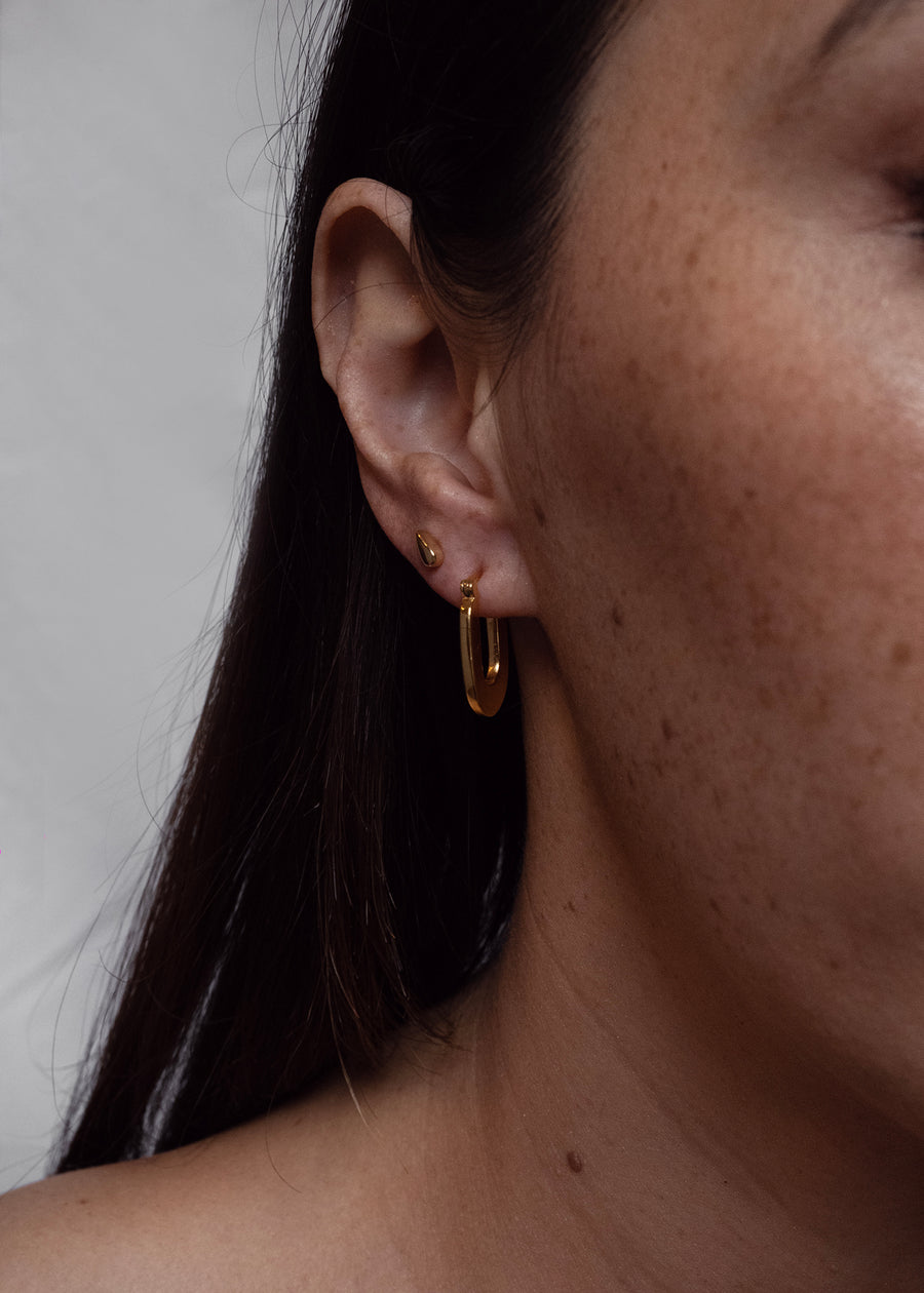 Utility Earrings Rhodium