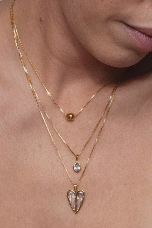 Monroe Necklace Clear Gold