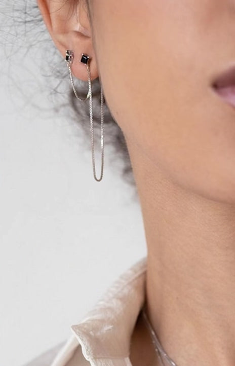 Alex Studs 1/2" Onyx Rhodium