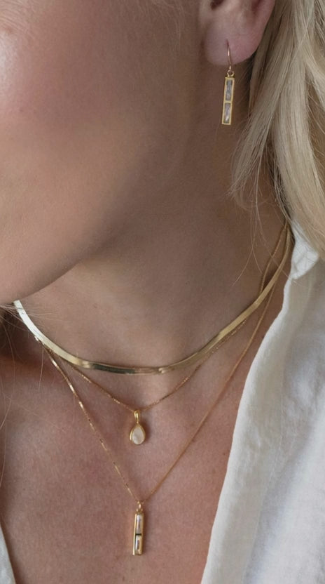Harlow Herringbone Necklace Gold
