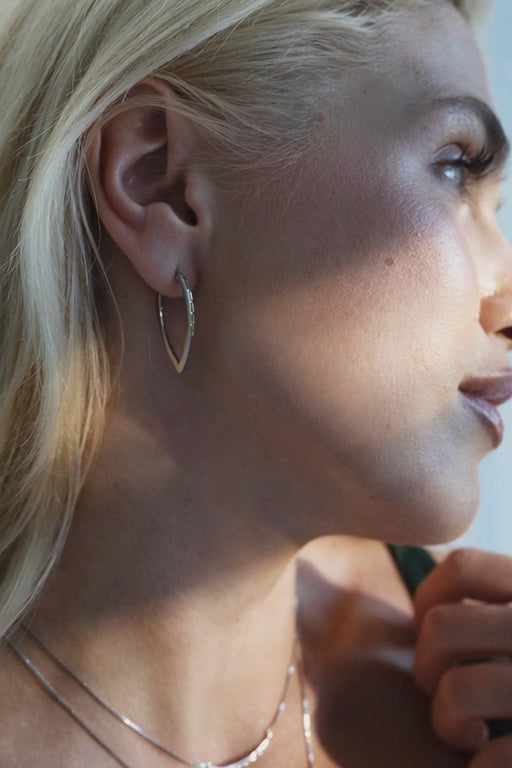 Gia Medium Earrings Rhodium