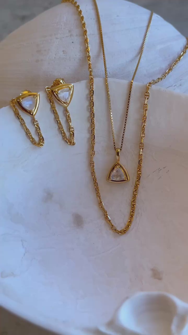 Trillion Earrings Gold
