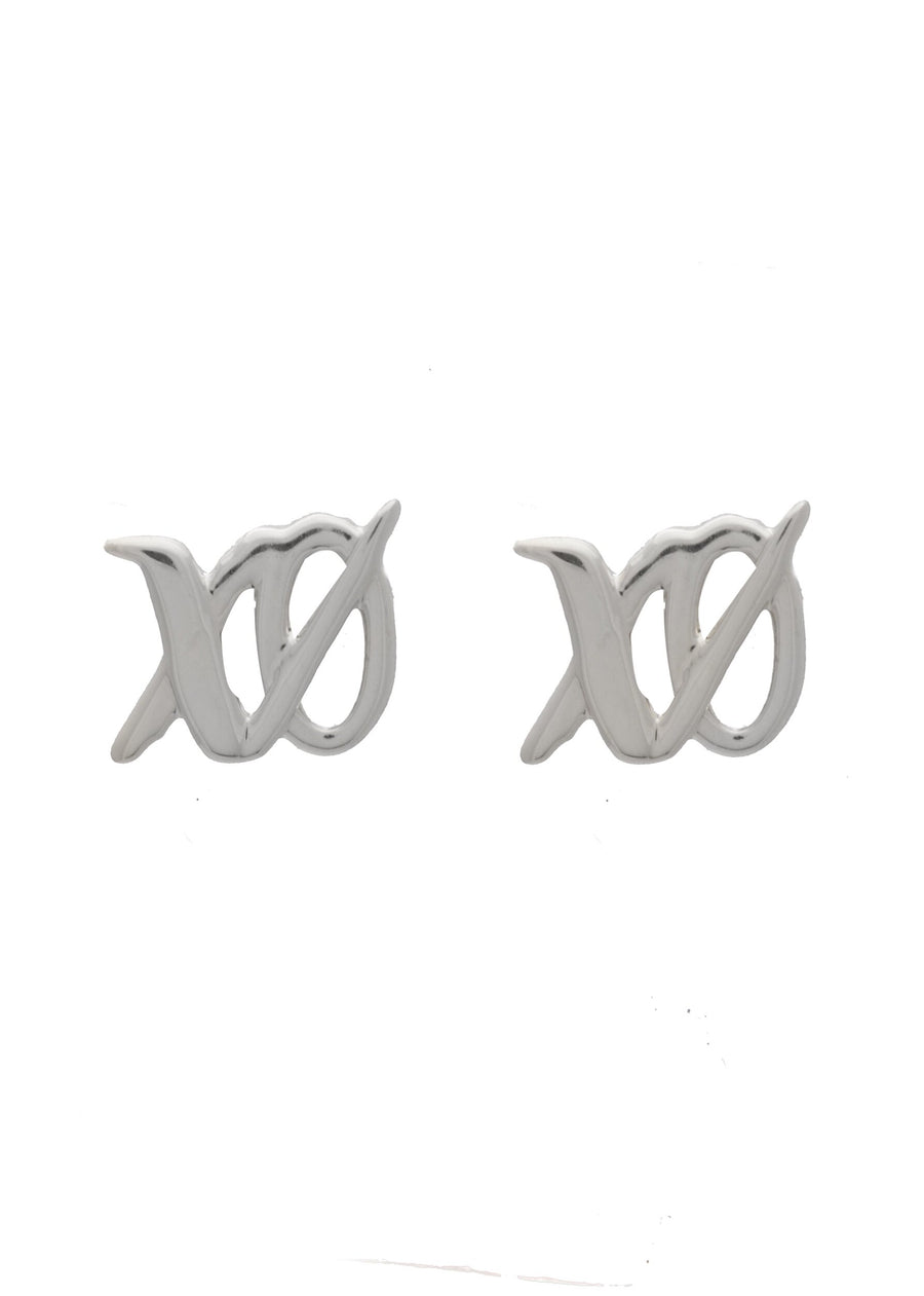 XO Studs Rhodium