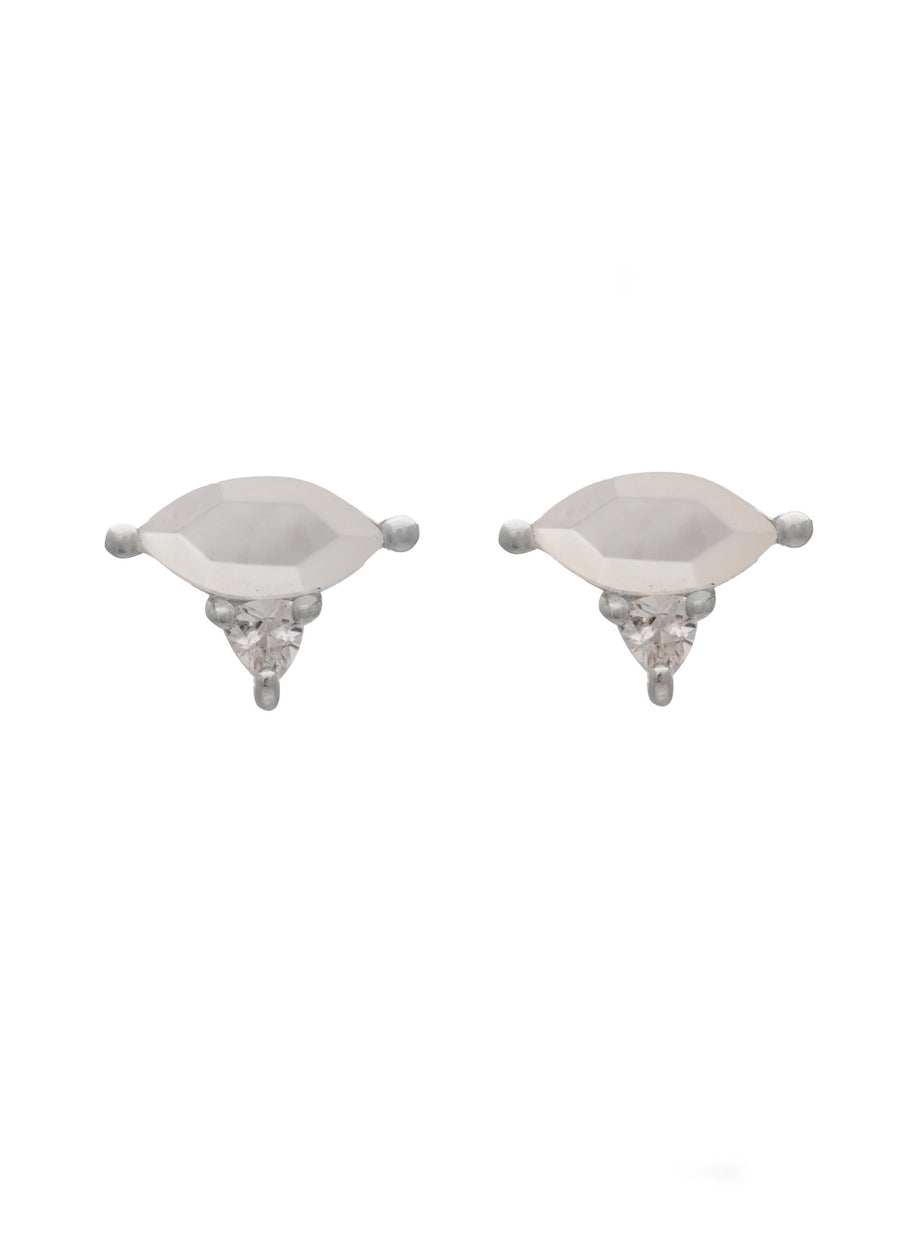 Leah Studs Rhodium