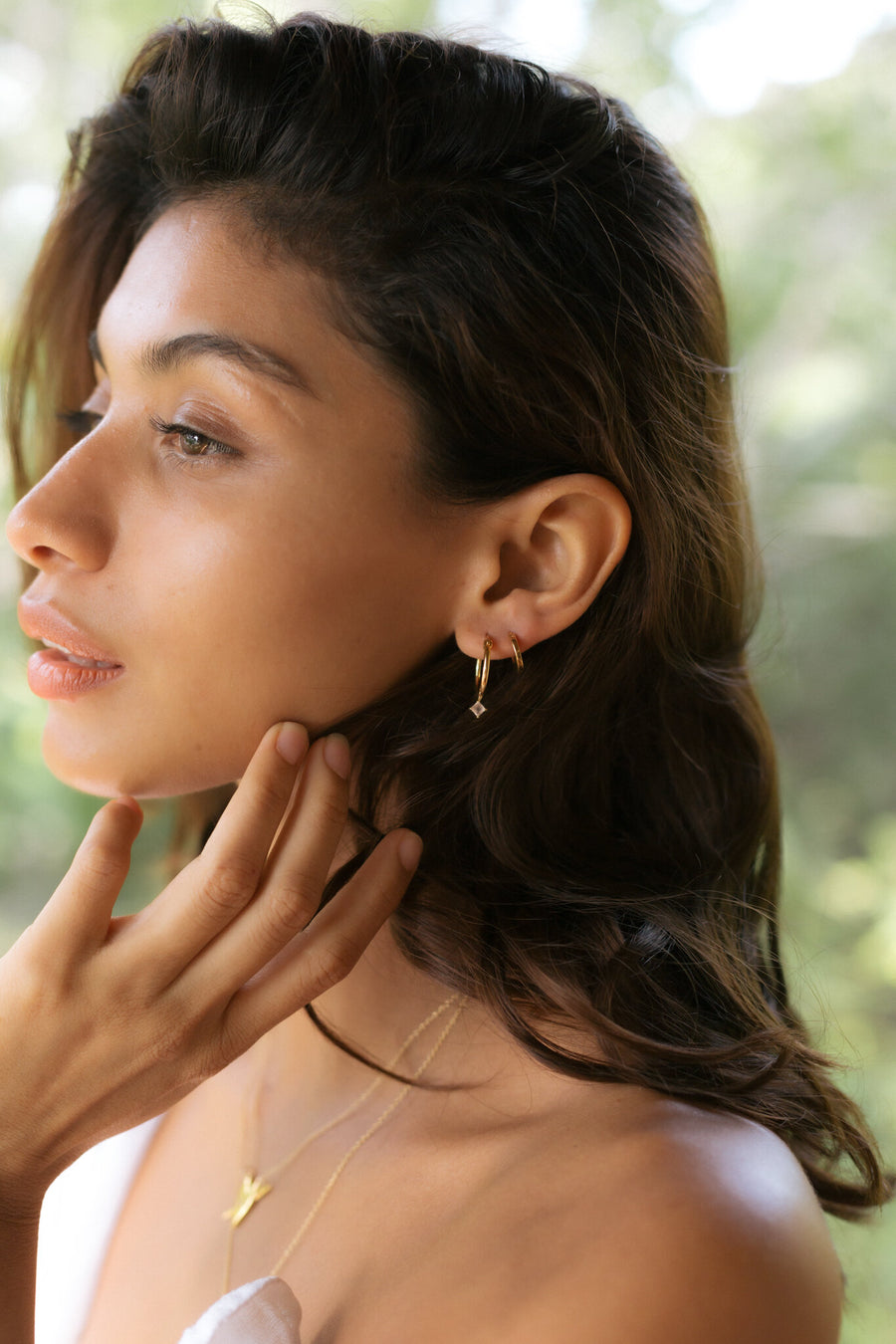 Mia Hoops Rhodium