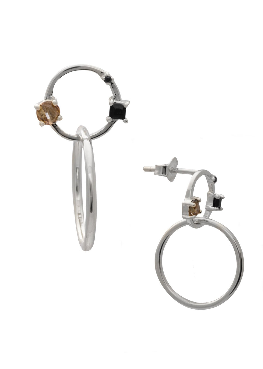 Miley Hoops Small Rhodium