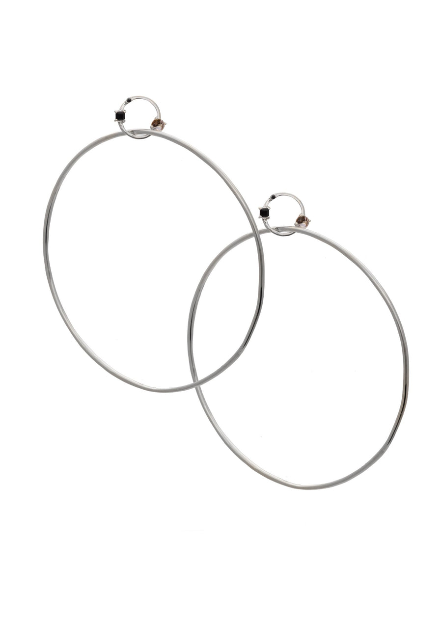 Miley Hoops Large Rhodium