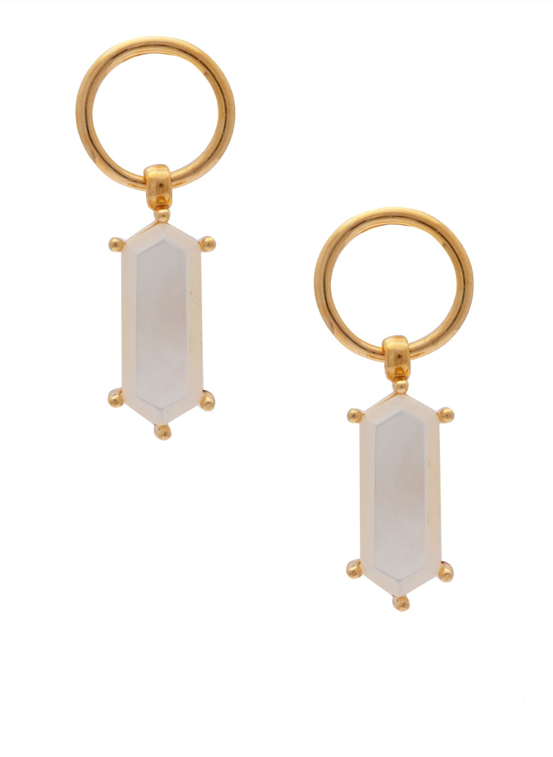 SAMPLE Lang Earrings Pearl Gold