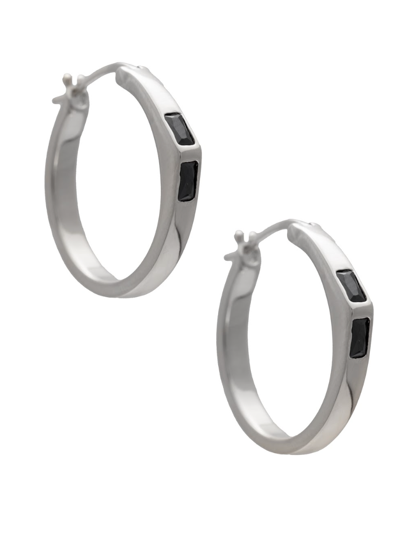 DL Small Hoops Rhodium